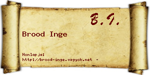Brood Inge névjegykártya